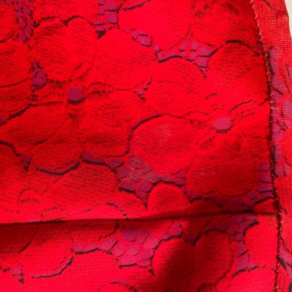 Cynthia Rowley Pencil Skirt with Orange-red and Purple Floral Print Size 10 - Picture 12 of 13